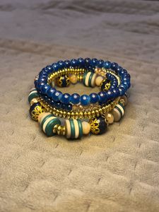 Blue Beads Bracelet (set of 4)