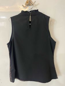Sparkly Sleeveless Black Top