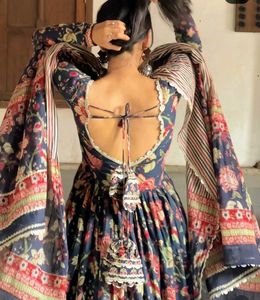 Elegant Floral Print Anarkali Suit