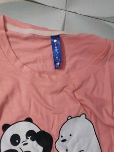 Cute Panda &amp; Bear Graphic Long Sleeve Tee