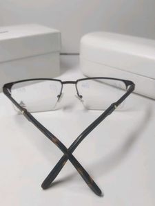Stylish Half Rimless Eyeglasses with Gold Accents