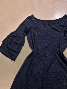 Sparkly  Blue Bell Sleeve Dress👗✨
