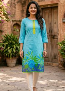 🩵💙💚3 Pc Kurta Set
