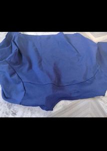 Navy Blue Crop Top with Cutout