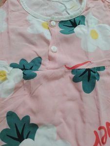 Combo Baby Pink colour frock and top &amp; hand bags
