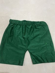 Green Stretch Cycling Shorts