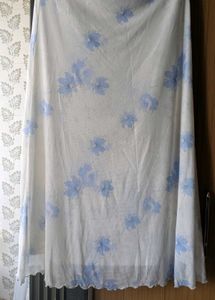 White Floral Print Skirt