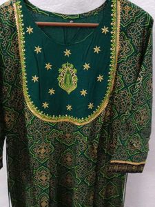 Green Embroidered Kurti