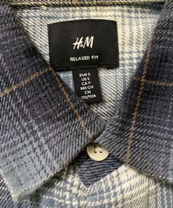 H&amp;M Blue Plaid Button-Up Shirt