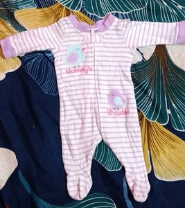 Baby Girl or boy Striped Footed Pajamas