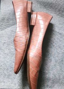 Allen Solly Chic Pink Croc Embossed Flats