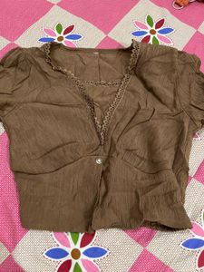 Stylish Brown Textured Top