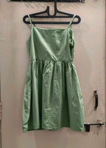 Light Green Button-Up Midi Dress