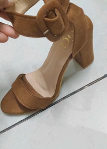 Stylish Suede Brown Heels