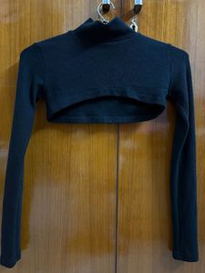 Black bolero Turtleneck Top