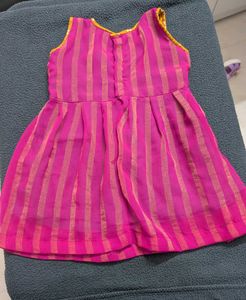 Stunning Pink Striped Party Dress