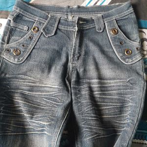 Blue Washed Denim Jeans