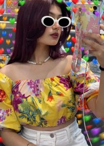 Chic Off-Shoulder Floral Crop Top