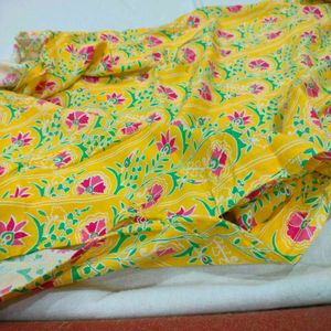 Yellow Floral Print Kurta