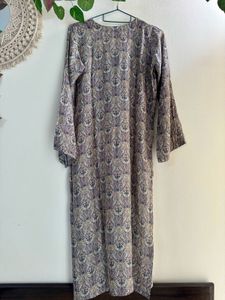 Ash Grey Embellished Neckline Suit pallazo set