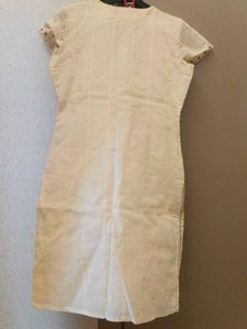 Elegant Cream Ethnic kurti with Studs