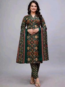 Elegant Floral Print Kurta Set 4xl sizs