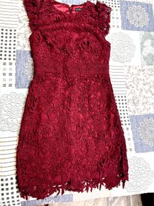 Burgundy Lace Dress