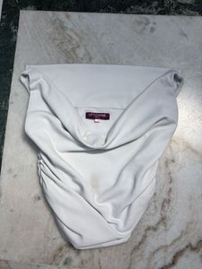 Stylish White Ruched Top