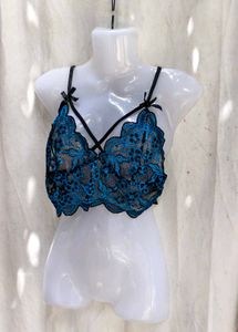 I. Teal Lace Bralette with Black Straps