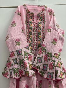 Pink Floral Anarkali Kurta