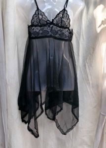 I. Sheer Black Lace Babydoll Lingerie
