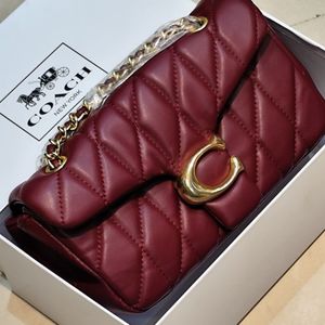 Coach Burgundy Quilted Leather Shoulder Bag