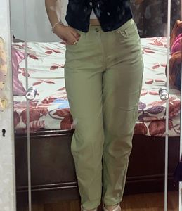 H&M Mint Green Mom Jeans High Waist
