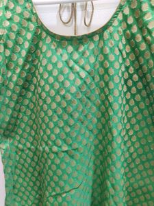 Green Brocade Kurti