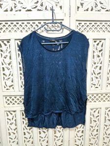 Imported Blue Sheer Cap Sleeve Top