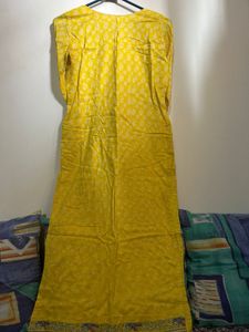 Vibrant Yellow Embroidered Kurta Set with Dupatta