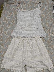 SALE🎉Cute White Eyelet Pajama Set