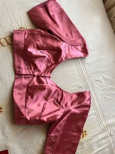 Pink Embellished Sequinned Poly Georgette Saree