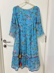 Mustard Brand Blue Floral Maxi Dress/Kurta