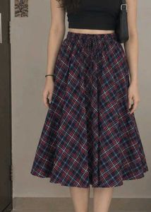 Plaid Midi Skirt