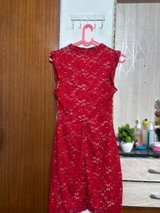 Stunning Red Lace Sheath Dress