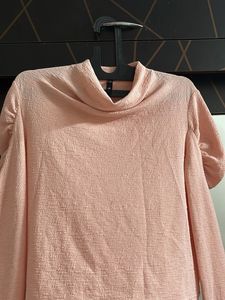Peach Cowl Neck Top