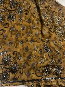 Olive Saree with Sequins