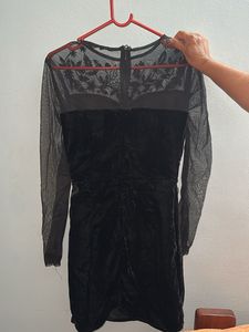 Elegant Black Velvet Cocktail Dress