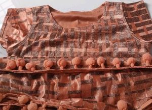 Pink Geometric Print top with Tassels