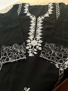 Elegant Black Embroidered Kurta Set