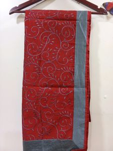 New Grey Mahroon Kurti Churidar Dupatta Set
