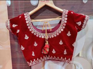 Bridal velvet Lehanga Choli with Diamond work