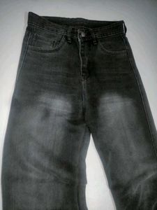 Ash black loose straight fit jeans