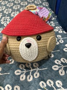 Cute Teddy Bear Rope Basket